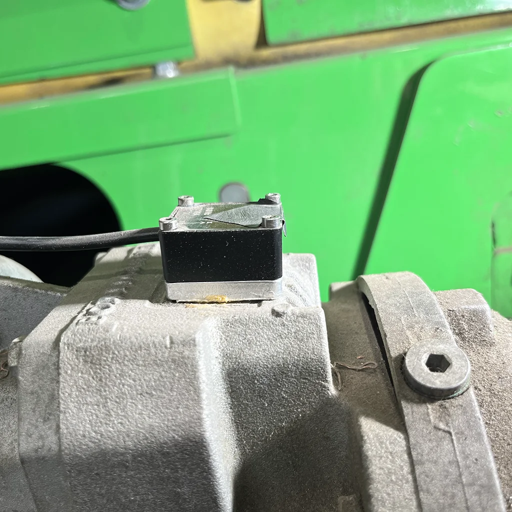 A sensor mounted to a device