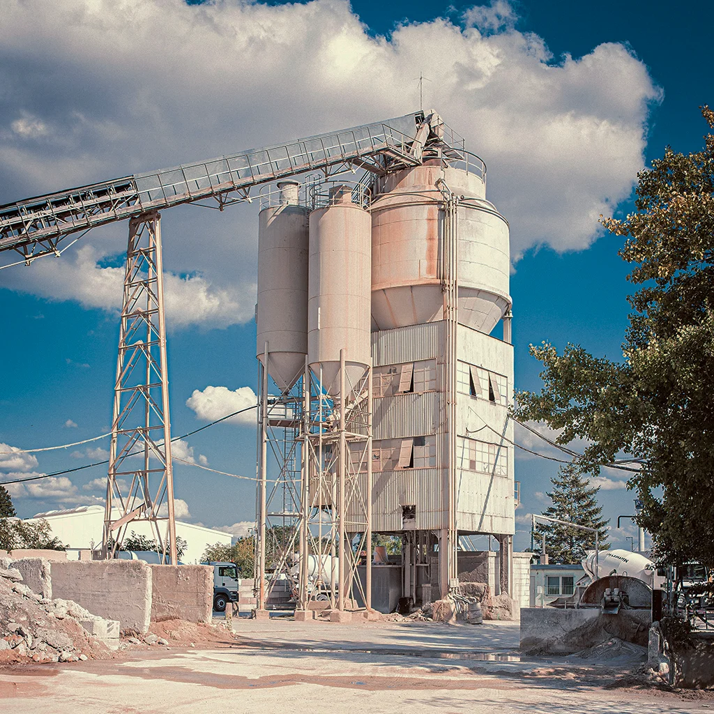 Cement plant in sunshine