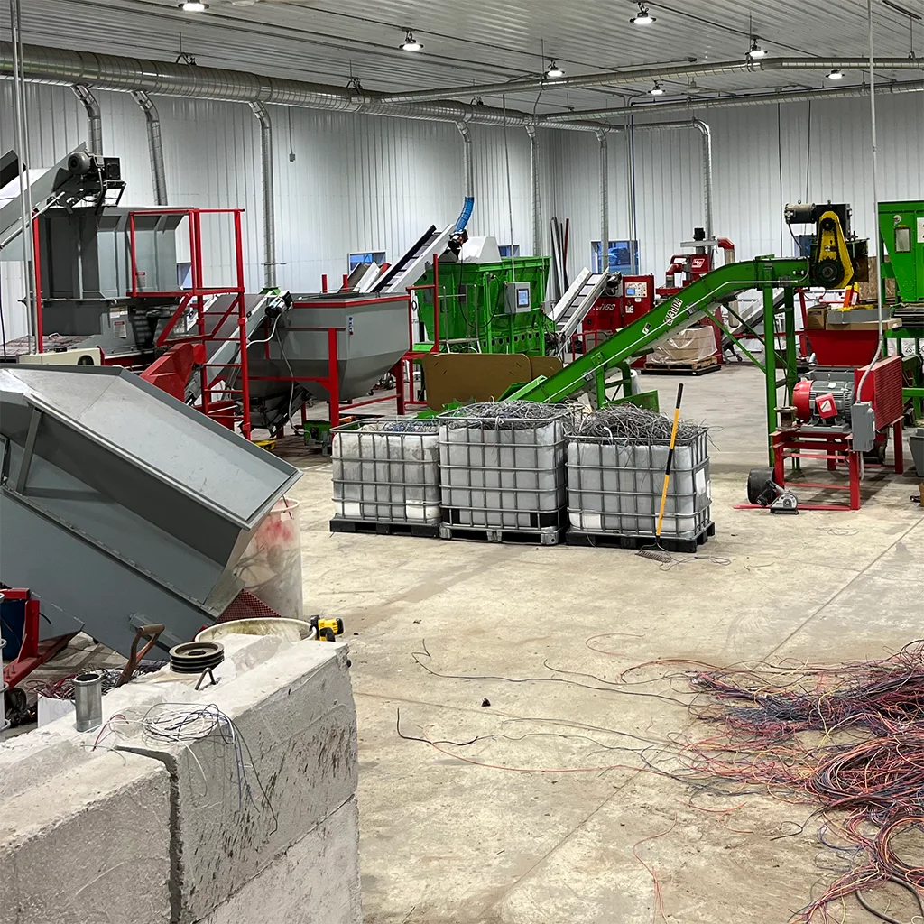 Partial view of a metals recycling plant